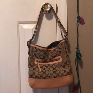 Tan coach purse